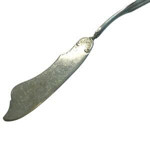 Vintage Silverplated Twisted Handle Butter Knife Early Floral by Wm A Rogers
